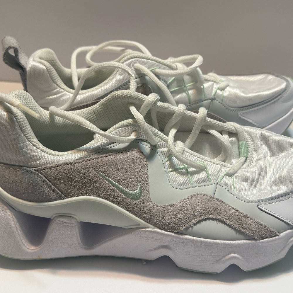 Nike Mint Green and Light Gray Women's Sneakers